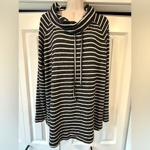 Mix 41 Hawthorne black stripe cowl neck sweater top xxl 2x